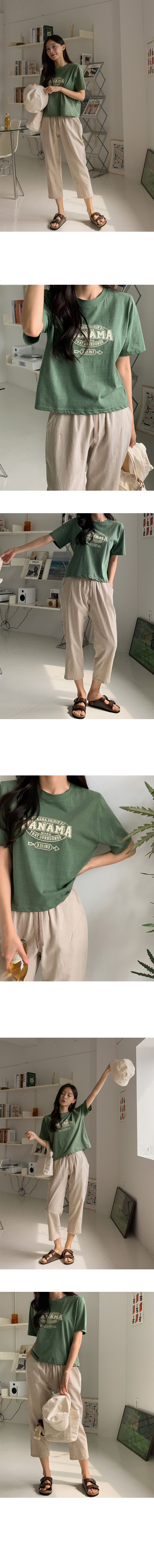 파나마 세미크롭 티셔츠